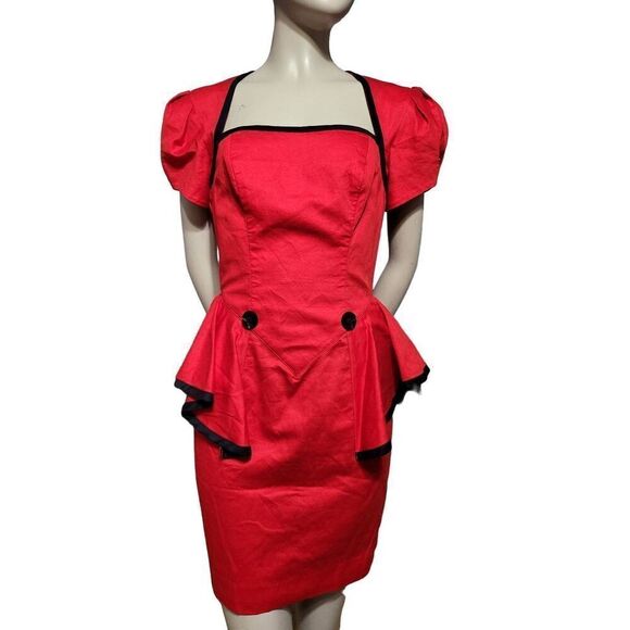 Vintage Retro Look Red Dress - Picture 1 of 4